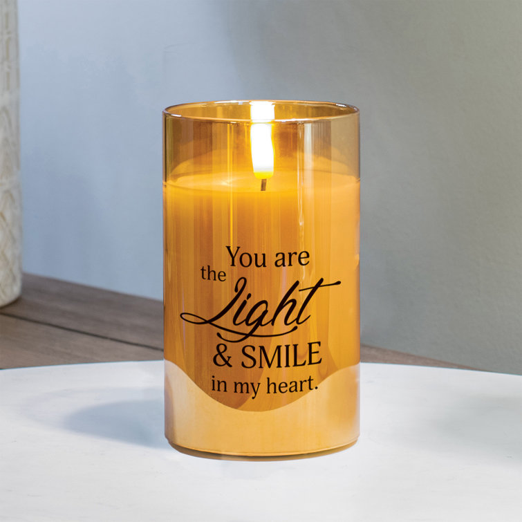 Trinx Flameless Jar Candle with Glass Holder Wayfair